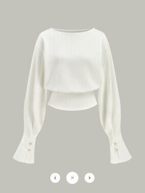 NWT Commense Textured Jacquard Mutton Sleeve Sweatshirt Sz XL